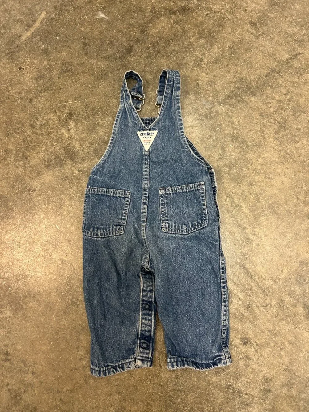 Vintage OshKosh B'Gosh Denim Overalls 12M Made in USA Baby Vestbak